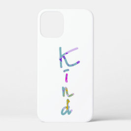 カラフルで芸術的なKINDのタイポグラフィー 励ましの言葉 iPhone 12 MINI ケース