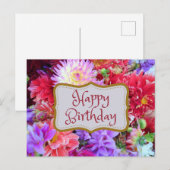 カラフルで華やかなダリアの花を誕生日プレゼントに   ポストカード (正面/裏面)
