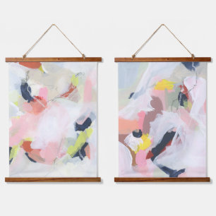 カラフルで表現豊かな抽象絵画アート 吊り下げ型タペストリー