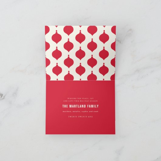 カラフルで赤いヴィンテージのメリーなchritsmasの写真 案内状 (内部)