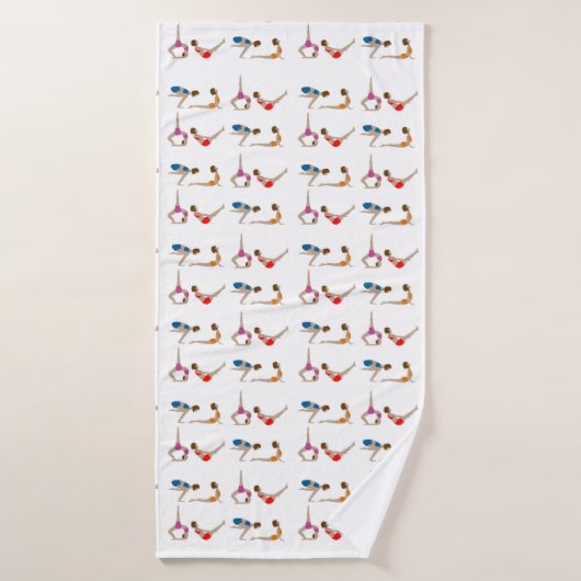 カラフルで赤く青いオレンジ紫色のヨガはタオルを提起します バスタオル (バスタオル)