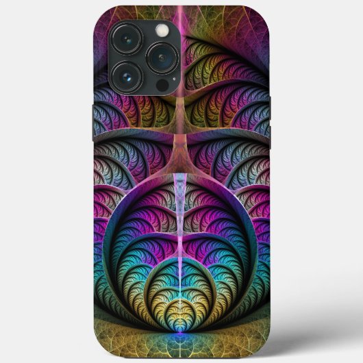 カラフルで躍動感のあるフラクタルアートの抽象画 Case-Mate iPhoneケース (裏面)