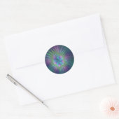 カラフルで輝く幻想的な花の抽象フラクタルアート ラウンドシール (封筒)