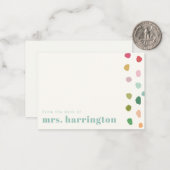 カラフルで遊び心のある先生のメモカード ノートカード (正面/裏面インサイチュ)