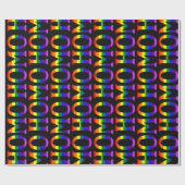 カラフルで陽気な虹はヒト属パターンを着色します ラッピングペーパー (フラット)