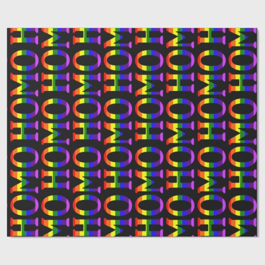 カラフルで陽気な虹はヒト属パターンを着色します ラッピングペーパー (フラット)