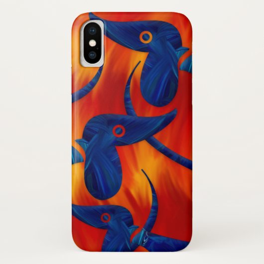 カラフルで青いダックスフント Case-Mate iPhoneケース (裏面)
