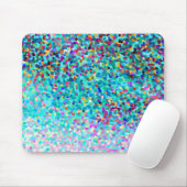カラフルで青い多彩の抽象美術パターン マウスパッド (マウス)