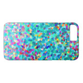 カラフルで青い多彩の抽象美術パターン Case-Mate iPhoneケース (裏面(横))