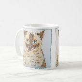 カラフルで風変わりな猫の肖像画 コーヒーマグカップ (正面左)