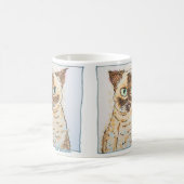 カラフルで風変わりな猫の肖像画 コーヒーマグカップ (中央)