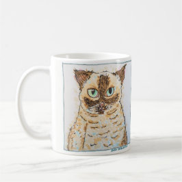 カラフルで風変わりな猫の肖像画 コーヒーマグカップ