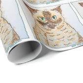 カラフルで風変わりな猫の肖像画 ラッピングペーパー (ロールコーナー)
