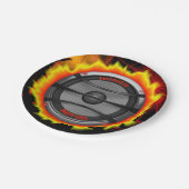 カラフルで騒々しい音楽スピーカーのダンスパーティー ペーパープレート (アングル)