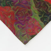 カラフルで鮮やかで小さく赤い点の抽象芸術 フリースブランケット (角)