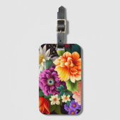 カラフルで鮮やかな花々 ラゲッジタグ (正面縦)