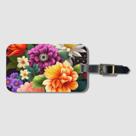 カラフルで鮮やかな花々 ラゲッジタグ