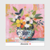カラフルで鮮やかな花瓶の花 シール (シート)