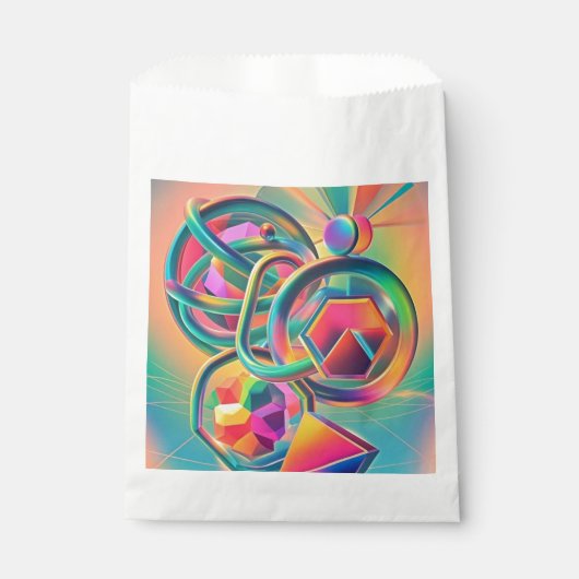 カラフルで鮮やか、そして気まぐれな抽象的なアートワーク フェイバーバッグ (正面)