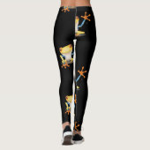 カラフルで黄色及び青の目が赤いアマガエル レギンス (裏面)