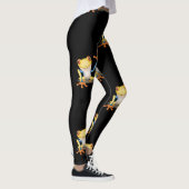 カラフルで黄色及び青の目が赤いアマガエル レギンス (右)