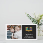 カラフルで黒い(ユダヤ教)メノラーハヌカー シーズンカード (スタンド正面)