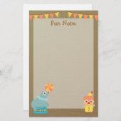 カラフルで、かわいいサーカスのテーマ 便箋 (正面/裏面)