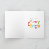 カラフルで、かわいく、メリーで明るいクリスマス シーズンカード (内部)