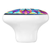 カラフルで、ユニークなパターンが付いている陶磁器のノブ セラミックノブ (側面)