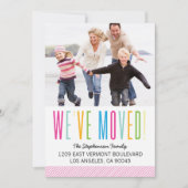 カラフルで、明るい写真の移動発表 案内状 (正面)