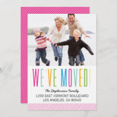 カラフルで、明るい写真の移動発表 案内状 (正面/裏面)