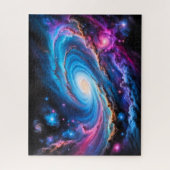 カラフルと星雲との銀河系 ジグソーパズル (縦)
