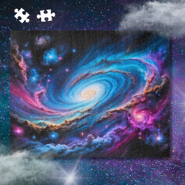 カラフルと星雲との銀河系 ジグソーパズル