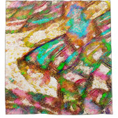 カラフルと素朴、ざらざら シャワーカーテン (正面)