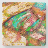 カラフルと素朴、ざらざら ストーンコースター (正面)