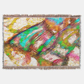 カラフルと素朴、ざらざら スローブランケット (正面)