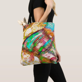 カラフルと素朴、ざらざら トートバッグ