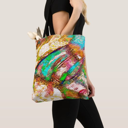 カラフルと素朴、ざらざら トートバッグ (クローズアップ)