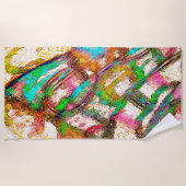 カラフルと素朴、ざらざら ビーチタオル (正面)