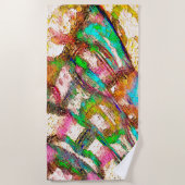 カラフルと素朴、ざらざら ビーチタオル (正面)