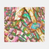 カラフルと素朴、ざらざら フリースブランケット (正面(横))