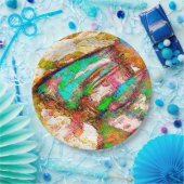 カラフルと素朴、ざらざら ペーパープレート (パーティー)