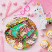 カラフルと素朴、ざらざら ペーパープレート (パーティー)