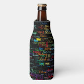 カラフルと繰り返し名パーソナライズされた- ボトルクーラー (ボトル正面)