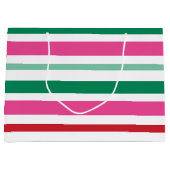 カラフルと鮮やかのストライプの抱き枕 ラージペーパーバッグ (正面)