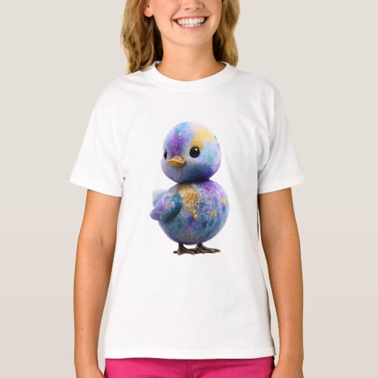 カラフルなあひるの子供服 スプラッタペイント Tシャツ (正面)