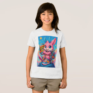 カラフルなうさぎパワーが溢れる子供用Tシャツ トライブレンドＴシャツ