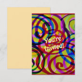 カラフルなうずまきの招待状 招待状 (正面/裏面)