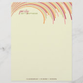 カラフルなおもしろいによって曲げられるパーティーのストライプのモダンなデザイン レターヘッド (正面)