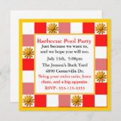 カラフルなおもしろいのパーティの招待状 招待状 (正面/裏面)